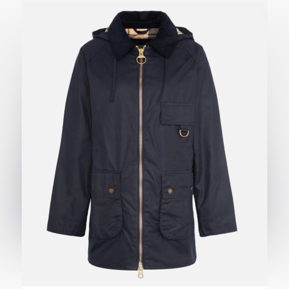 Barbour Highclere Waxed Jack Navy Blue